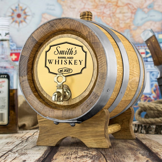 thumbnail image 2 of Personalized Scotch Barrel 3 Liter American Oak Aging Barrel - Custom Engraved Whiskey & Spirit Barrel 3l Oak Barrels For Aging Whiskey 2 of 13