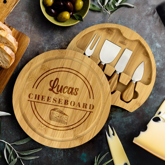 Villux Piatto Da Portata In Bambù Estensibile - Tagliere Per Formaggi Con Utensili In Acciaio - 4 Livelli - Ideale Per Antipasti E BBQ - 5