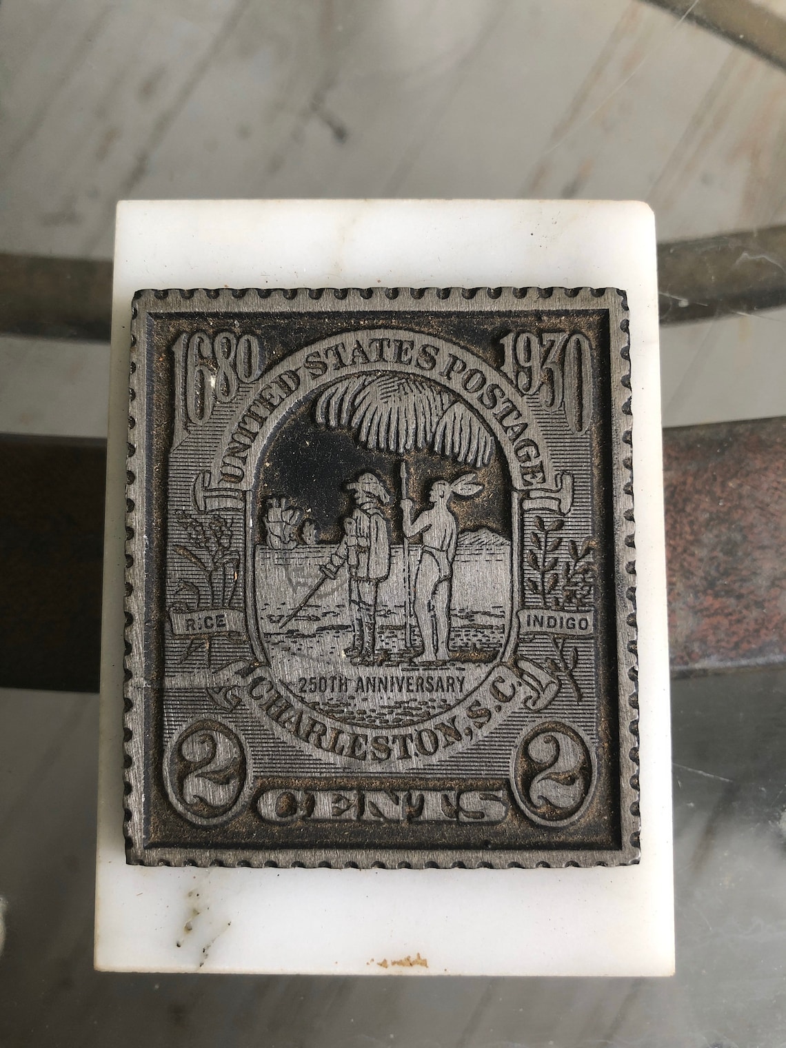 Charleston SC Engraved 2c Stamp 250 Anniversay Edition. Etsy