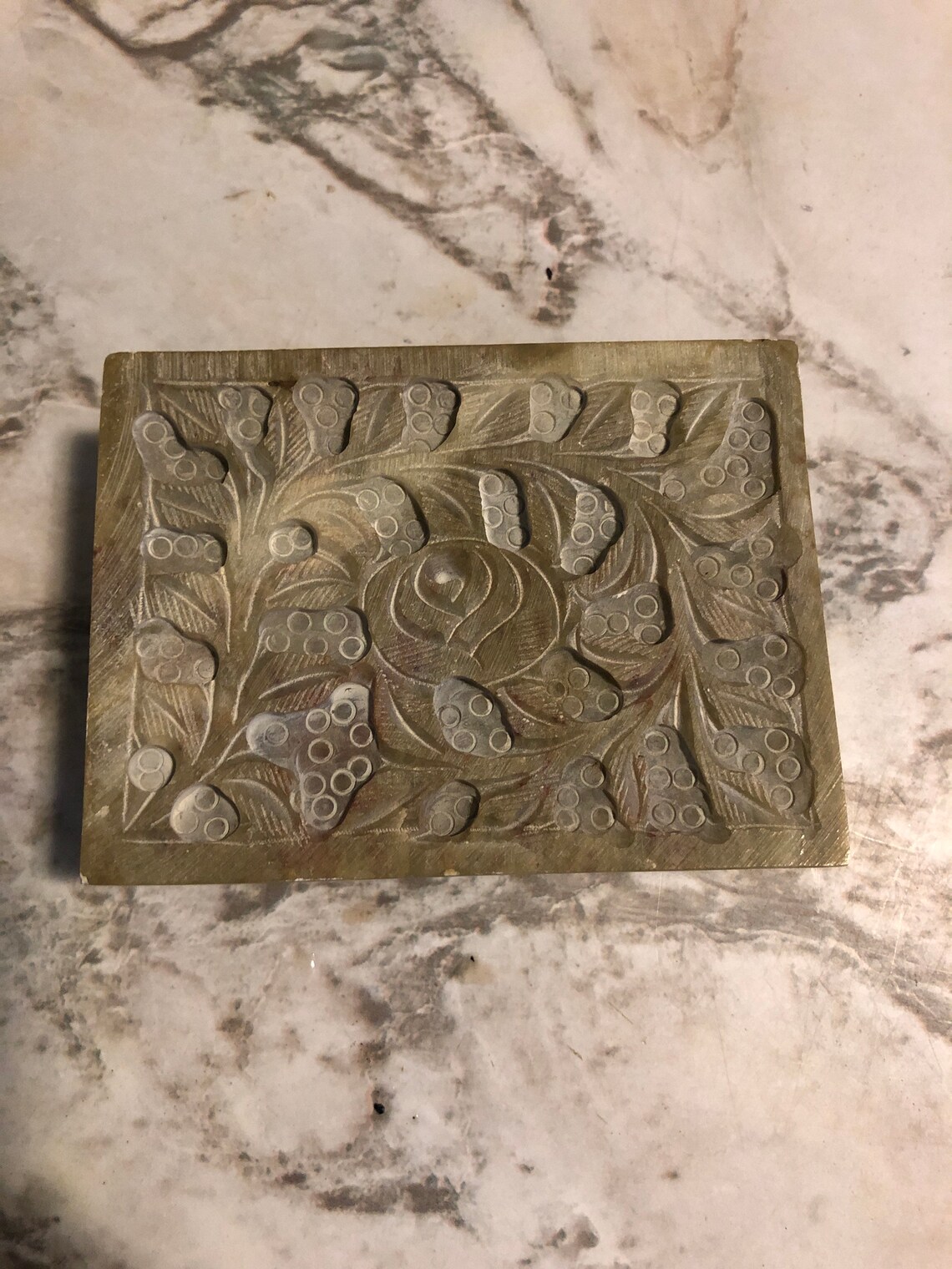 Soapstone Carved Trinket Box Made in India Etsy