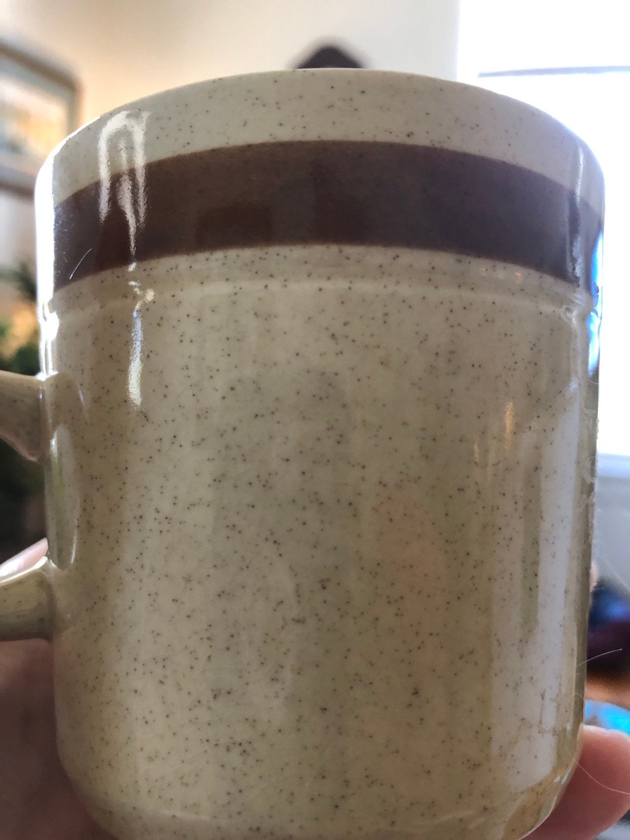 Speckled Stoneware From Japan, Eight Cups in Excellent