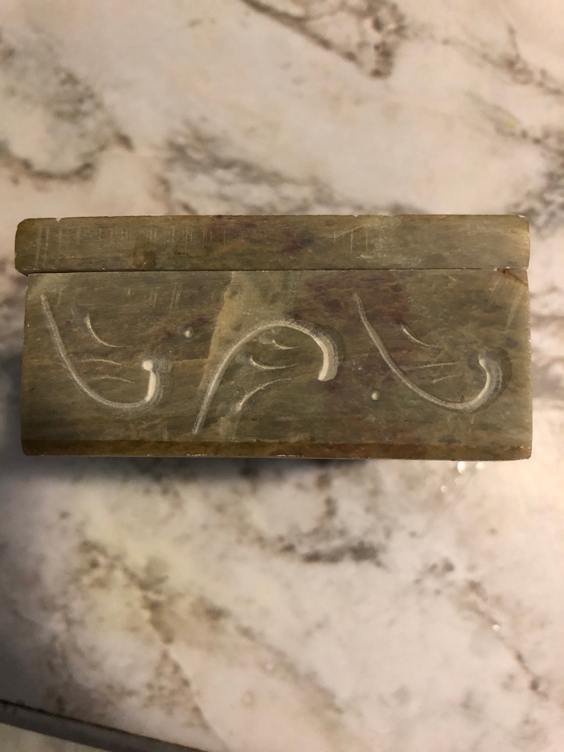 Soapstone Carved Trinket Box Made in India Etsy