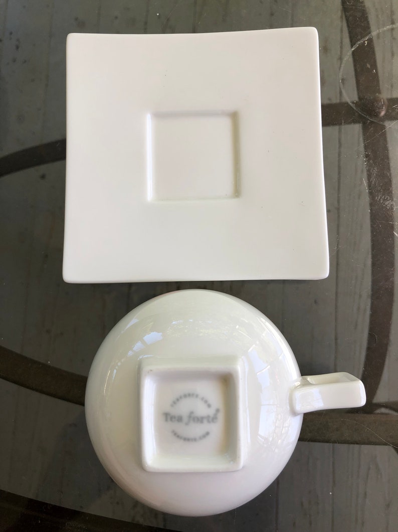 Tea Forte White Square Bottom Cup and Saucer Etsy