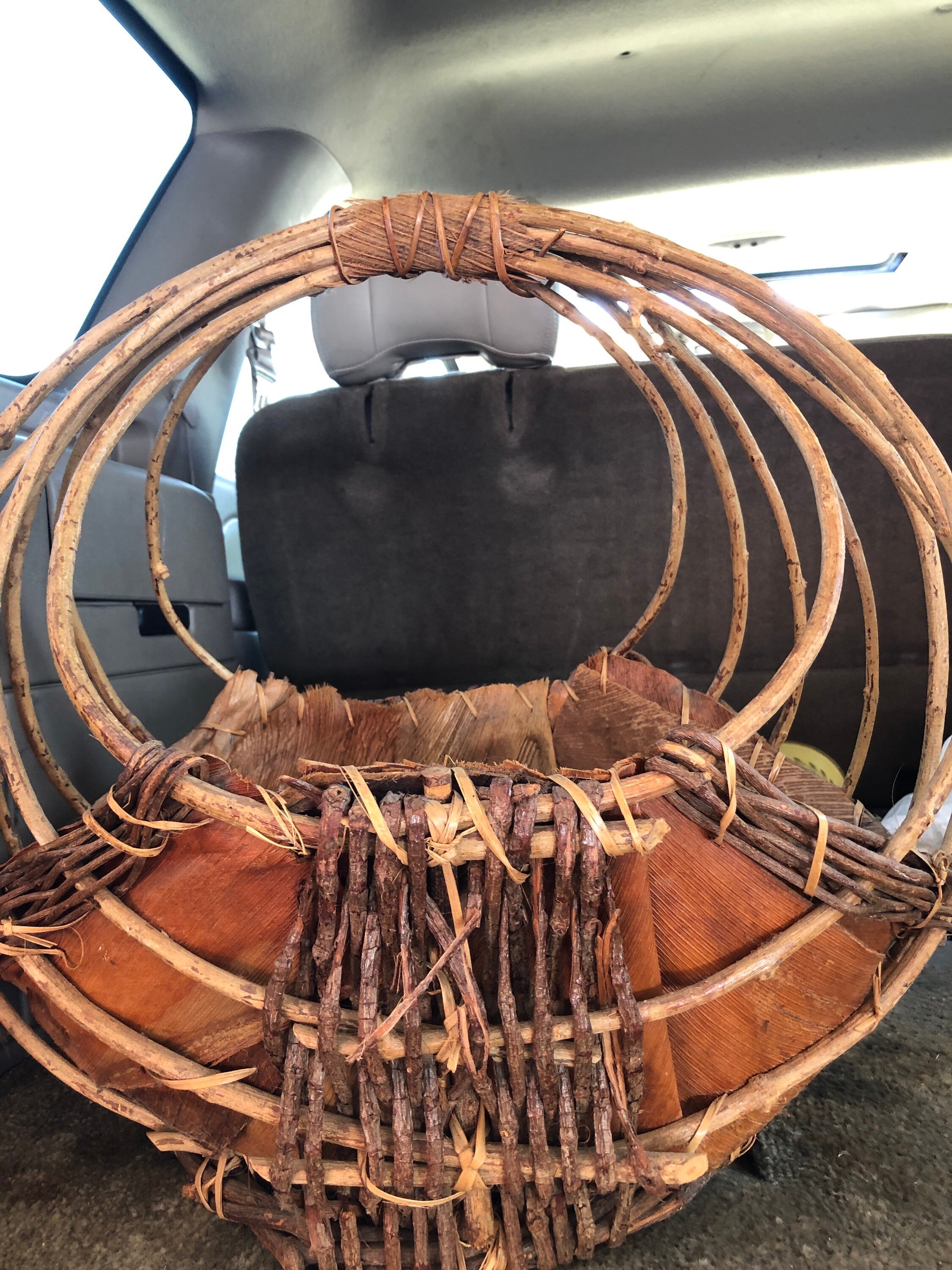 Large Vine and Palm Frond Basket Very Nice Etsy