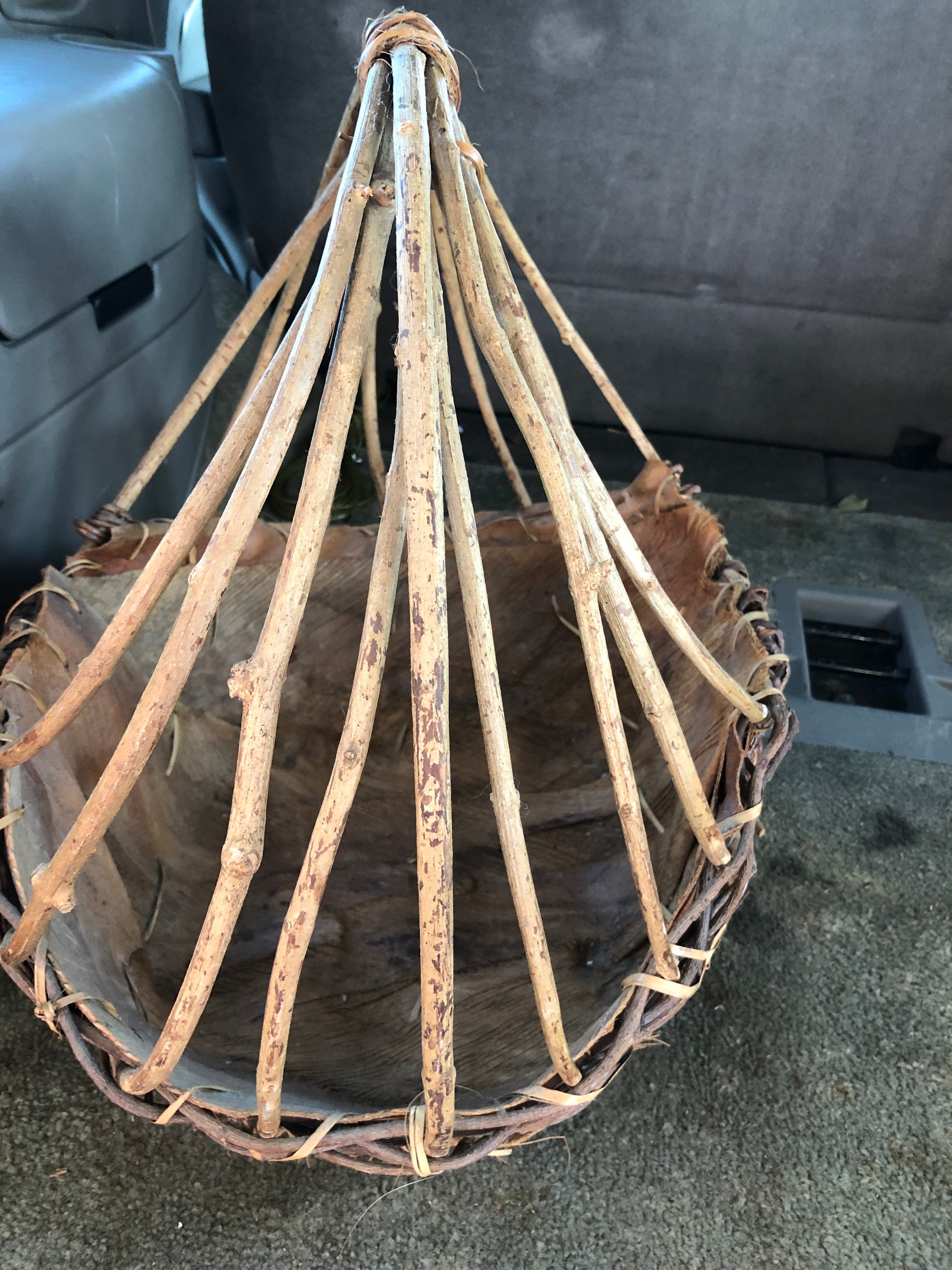 Large Vine and Palm Frond Basket Very Nice Etsy