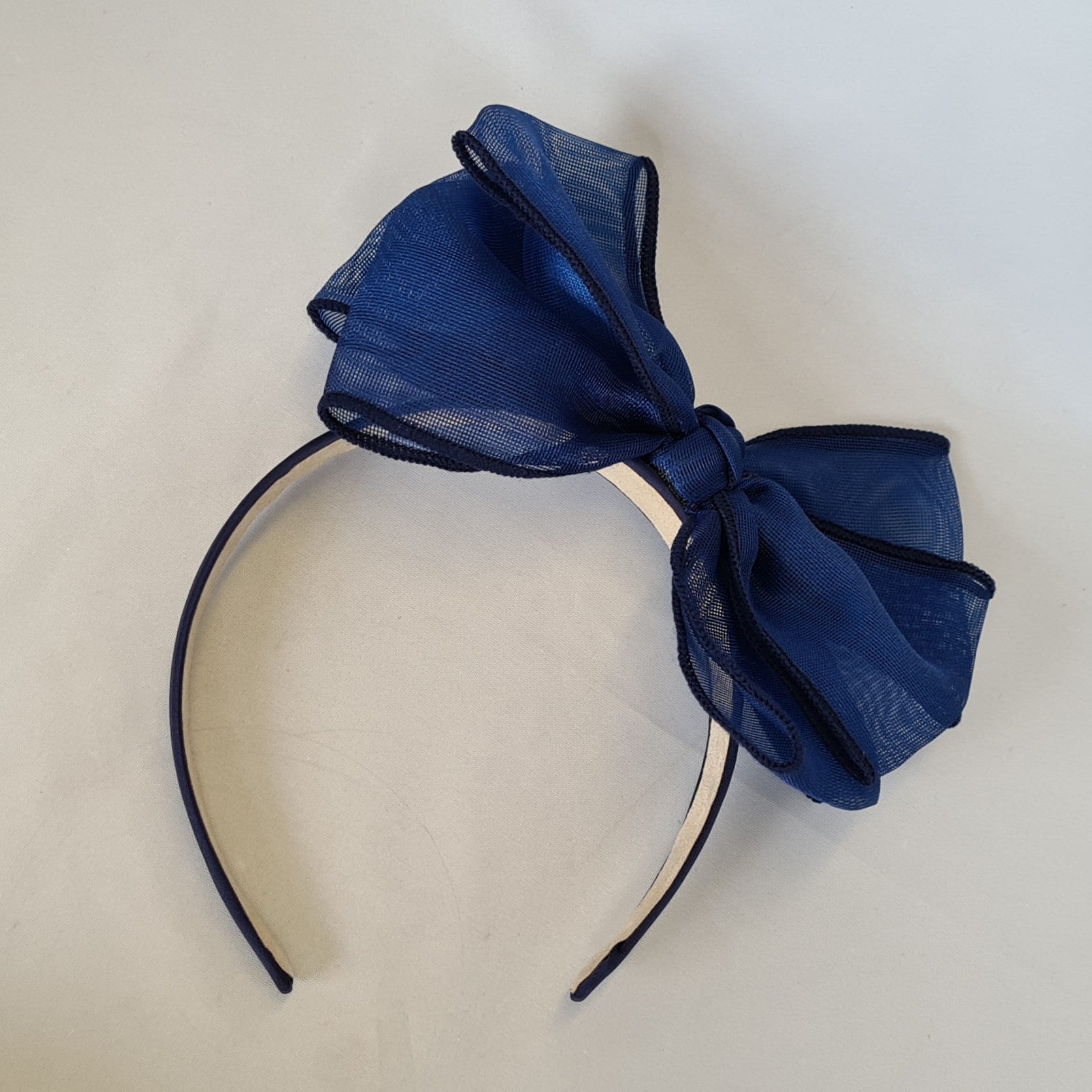 Navy Chiffon Large Bow Fascinator Headband Crown Head Band Etsy