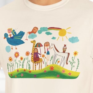Custom Kids Art Shirt Child Drawing T-Shirt Personalized Parent Gift Family Keepsake Artwork to Shirt Unique Gift for Mom Dad