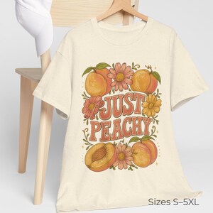 Peach T-Shirt - Retro Fruit Graphic Tee, Vintage Style Shirt, Peachy Summer Aesthetic Gift