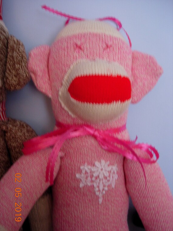 pink sock monkey