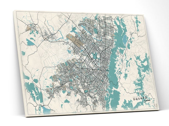 Bogota Colombia Canvas City Map Soft Vintage Colors Beige And Etsy Bogota Colombia Canvas City Map Soft Vintage Colors Beige And Etsy