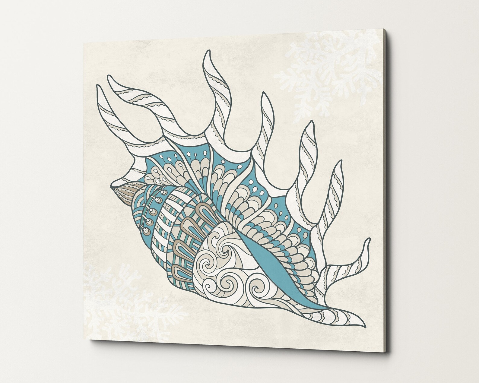 SEASHELL 7 Canvas Wall Art Large Seashell Art Print Ocean Etsy