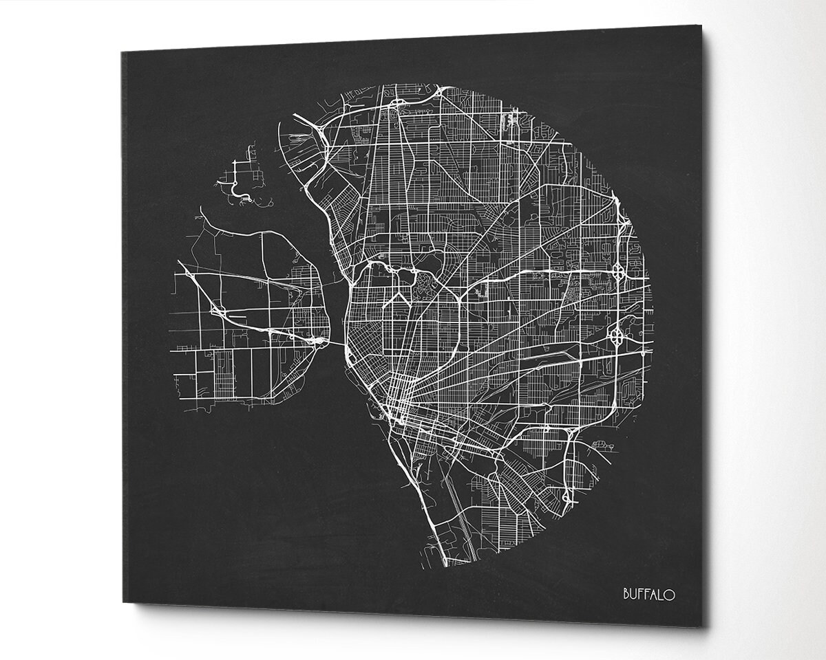 BUFFALO New York Map square wall art Buffalo NY stretched Etsy