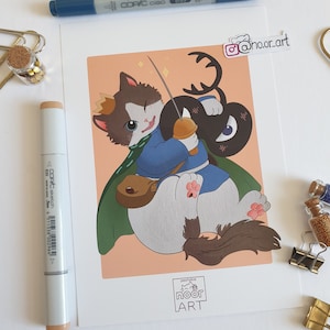 Bojji & Kage Cat Cosplay - Art print