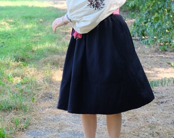 Antique black skirt Ukrainian skirt Authentic skirt Ancient skirt Traditional folk skirt Traditional skirt Vyshyvanka skirt