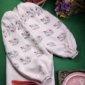 Antique Shtapivka Embroidered Hemp Dress: Black Vyshyvanka