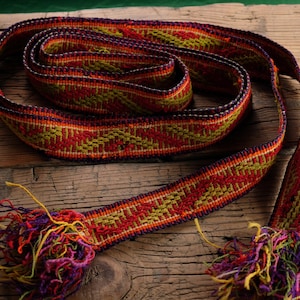 Antique Ukrainian belt Antique belt Vintage belt Authentic belt Woolen belt Woven belt Traditional belt Vyshyvanka belt Old belt