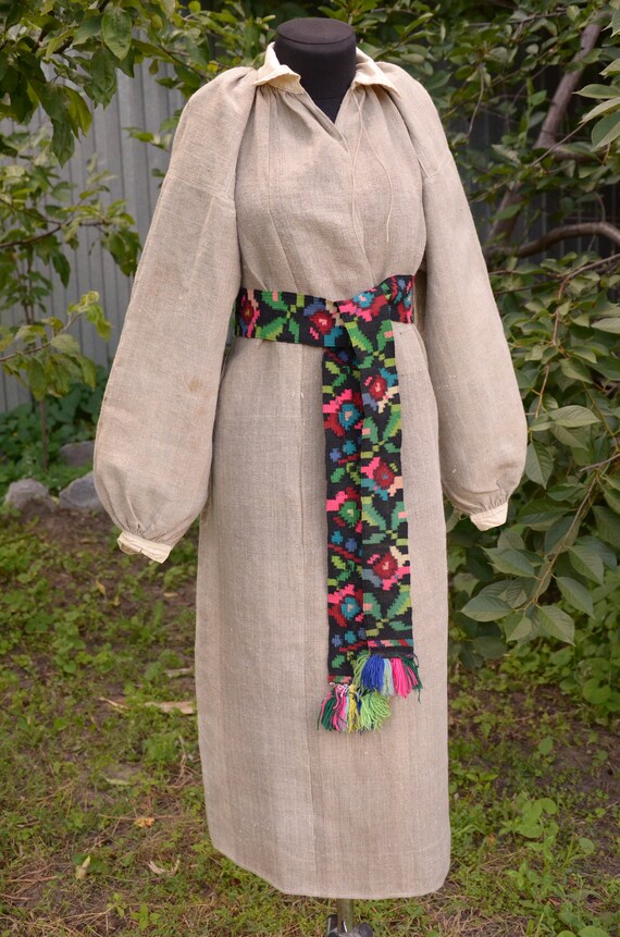 Non embroidered antique dress! Very good homespun
