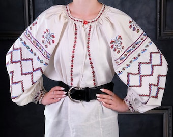 Collectible antique shirt Rare shirt 19 century shirt Ukrainian blouse Antique linen blouse Very ancient shirt