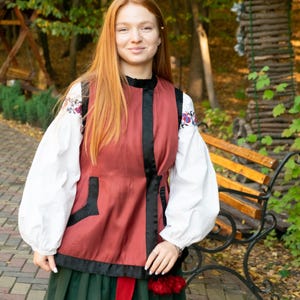Antique red vest Antique vest Vintage vest Ukrainian vest Rare vest Interesting vest Beautiful vest