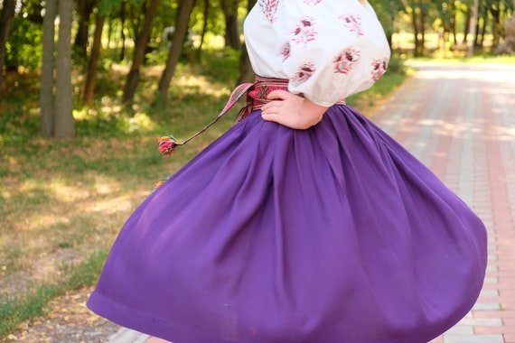 Violet Purple skirt Antique skirt Ukrainian skirt