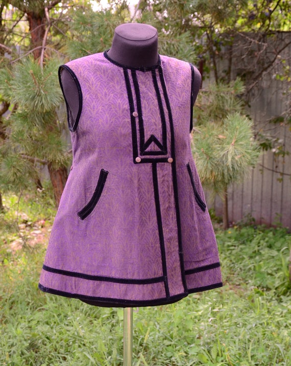 PURPLE vest!!! Rare luxurious material Velvet deco