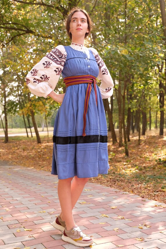 Antique blue sundress Vintage sundress Ukrainian s
