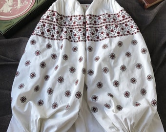 Antique Chernigiv region blouse Antique cotton blouse Original authentic blouse Interesting shirt Rare embroidered pattern blouse