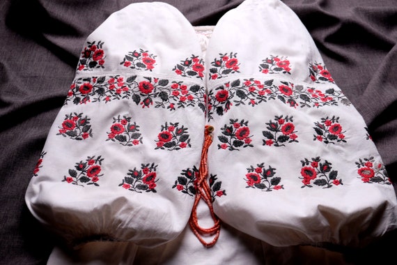 Beautiful FLORAL DRESS Antique Ukrainian dress Emb