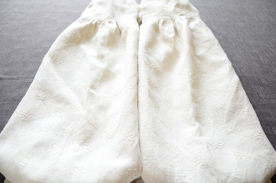 Ancient WHITE DRESS Soft homespun dress White embr