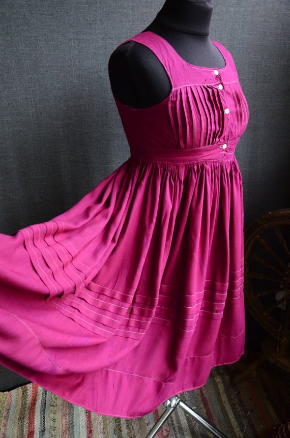 Dark pink sundress Traditional Ukrainian sarafan B