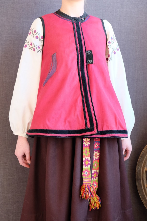 Ancient RED vest! Antique Ukrainian vest Ukrainia