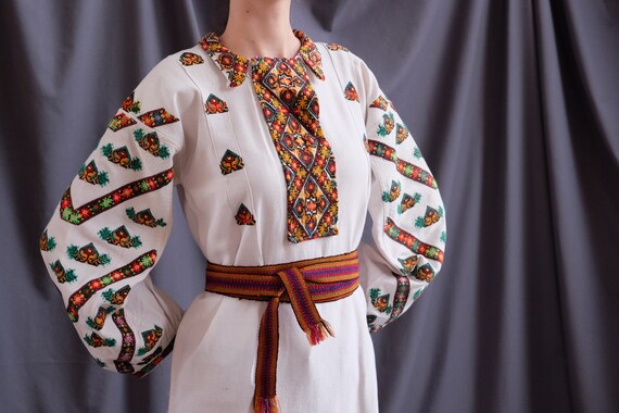 BEAUTY!!!! Pure linen homespun dress Saturated emb