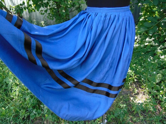 Ukrainian BLUE skirt Vintage skirt Antique skirt A