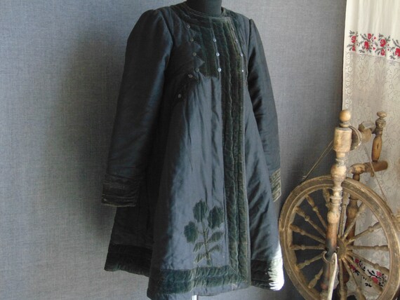 Rare antique WINTER COAT Nice decorated vintage co