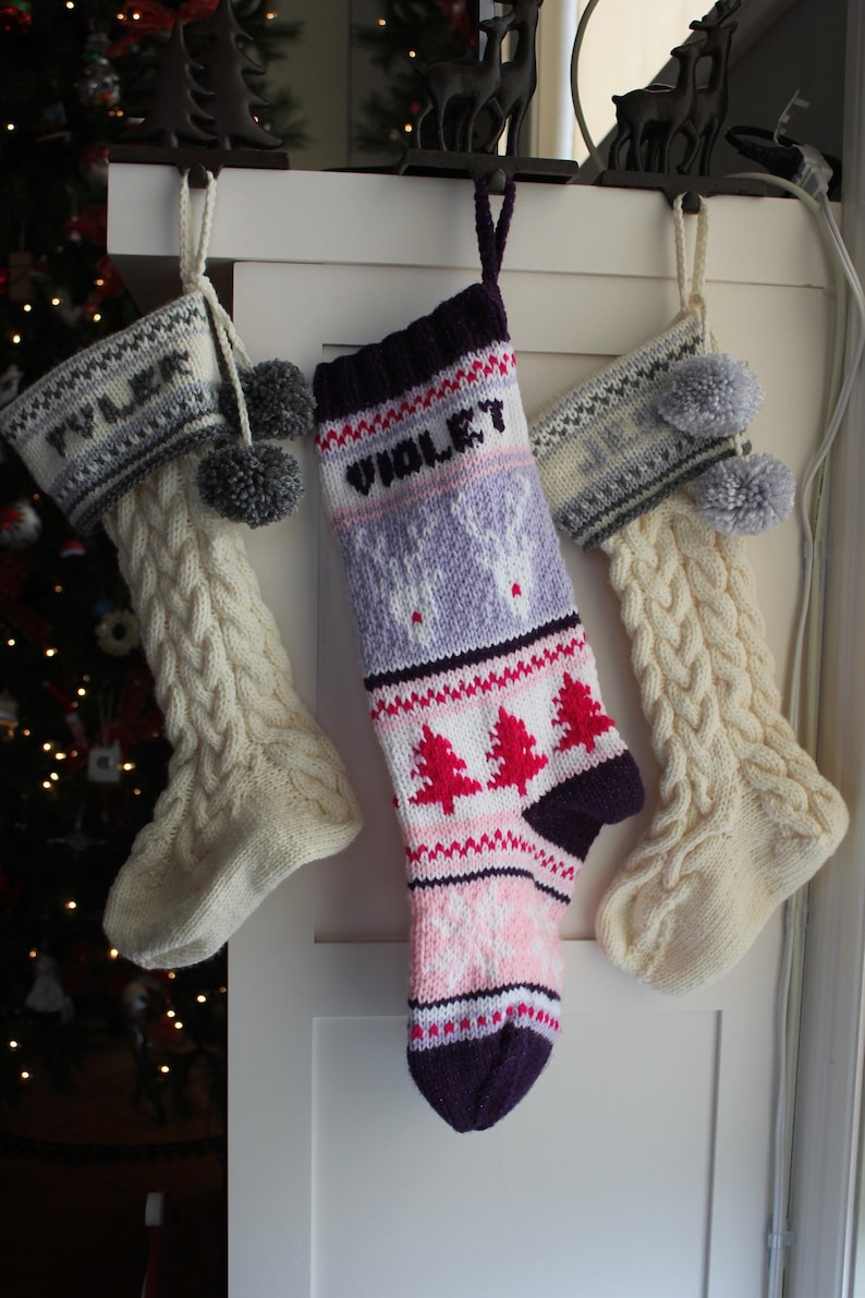 Personalized Knit Stocking Hand Made