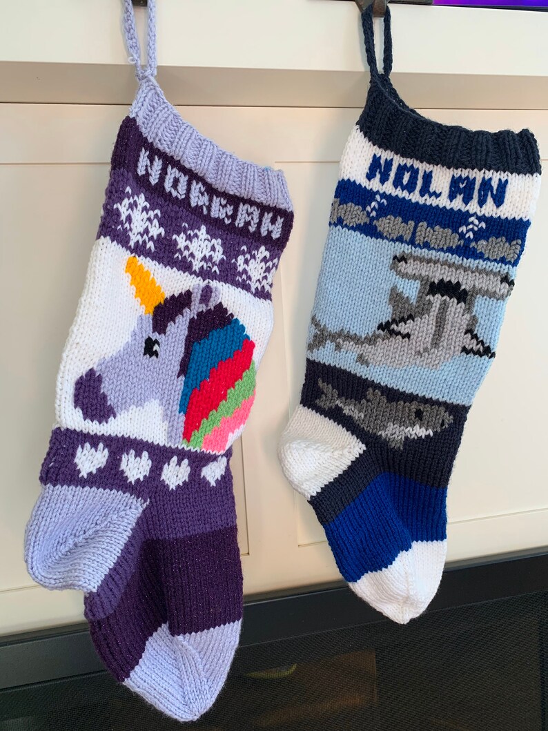 Personalized Knit Stocking Hand Made