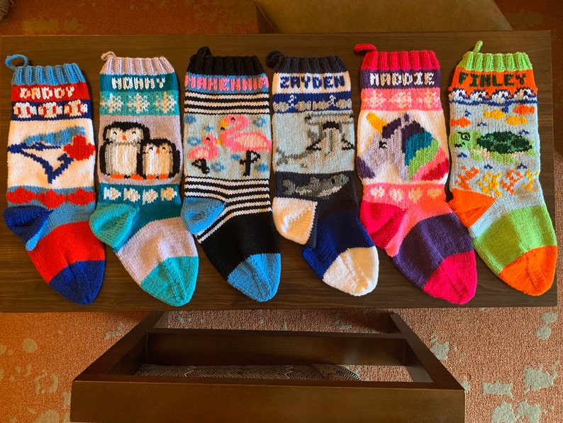 Personalized Knit Stocking Hand Made
