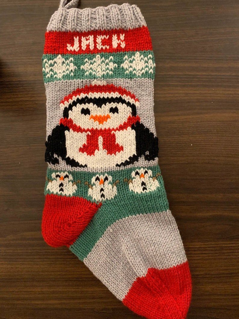 Personalized Knit Stocking Hand Made