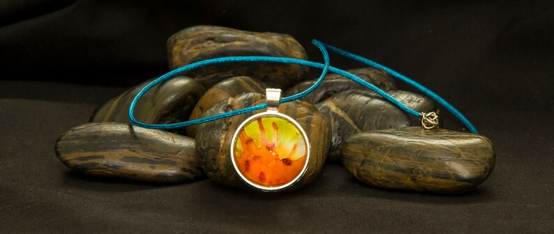 Gift under 10.00 Yellow Necklace Red Necklace Hippie Necklace Orange Necklace Boho Necklace