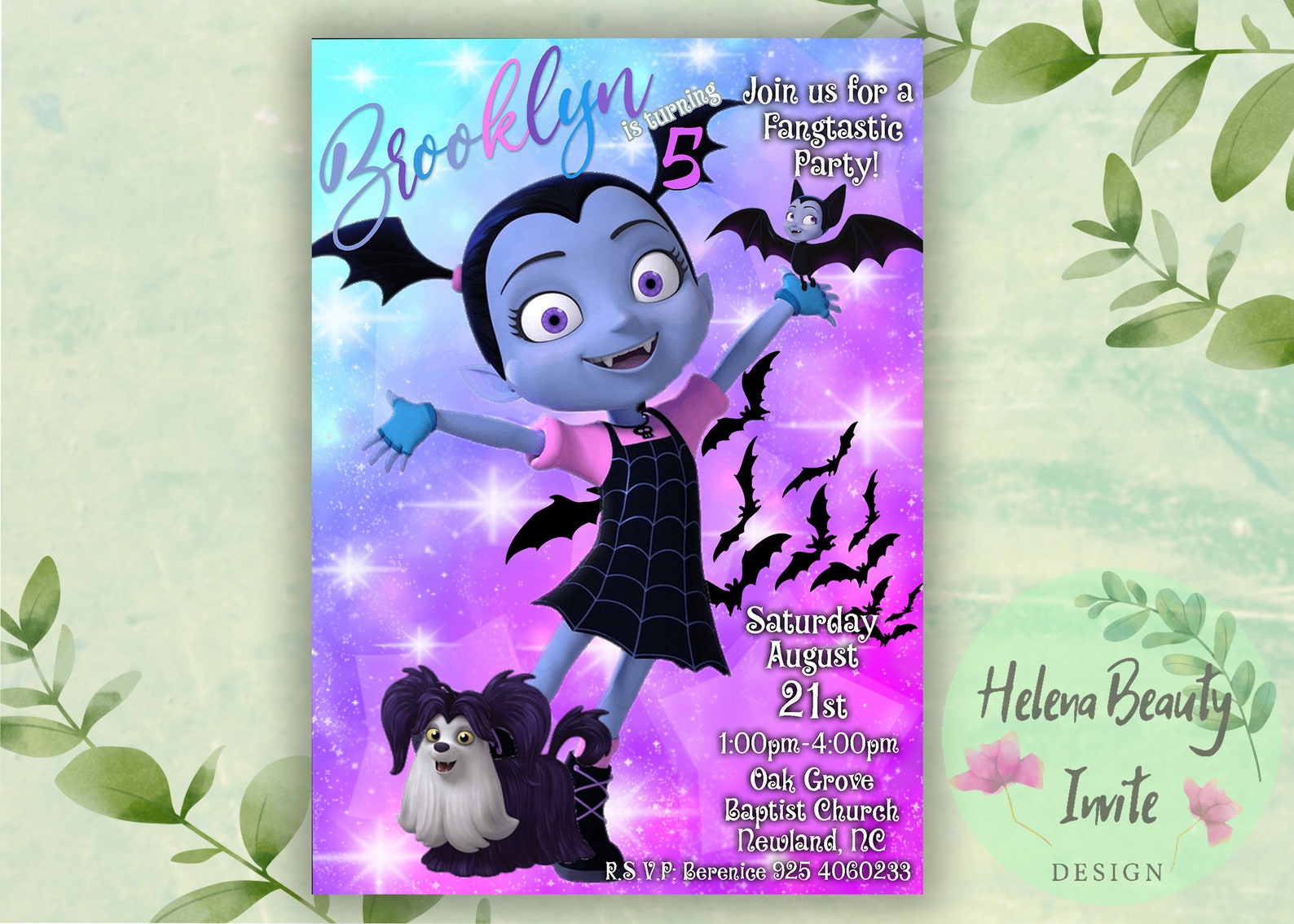 Vampirina Invitation Vampirina Birthday Party Invitation | Etsy