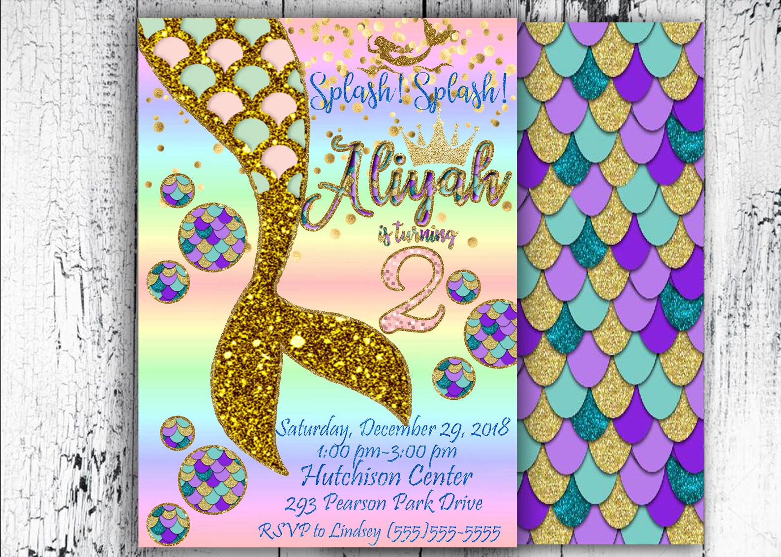 Mermaid Invitation Mermaid Birthday Invitation Mermaid Party Etsy