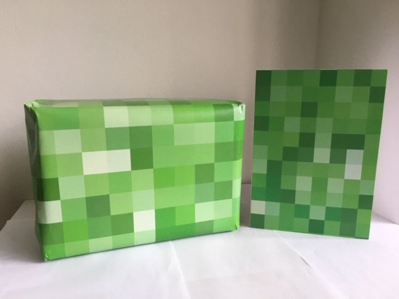 Minecraft Creeper Inspired Wrapping Paper/Gift Wrap and Etsy