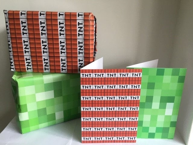 Minecraft Creeper Face Satin Gift Wrap