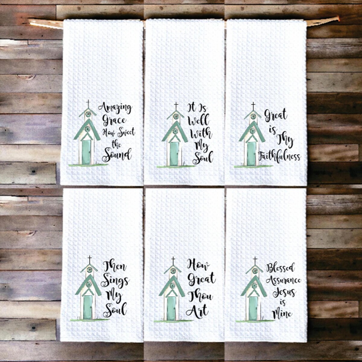 Church Hymn Kitchen Towel Set of Six