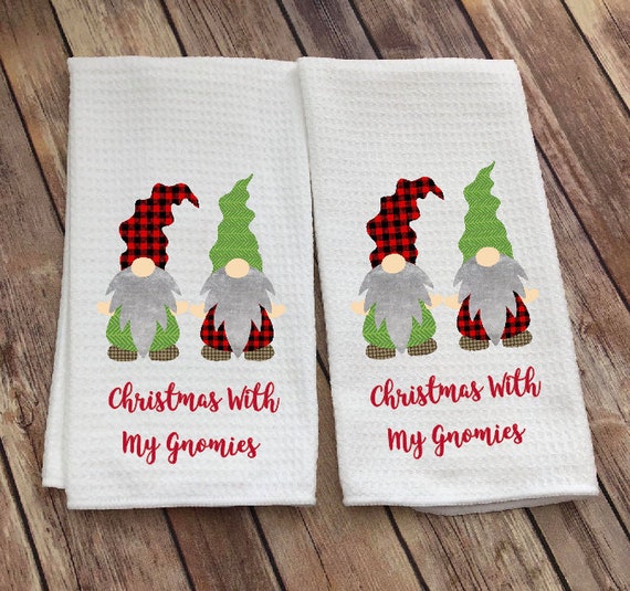 Christmas Gnome Dish Towel - Christmas Kitchen Towel - Christmas Decor - My  Gnomies Tea Towel - Holiday Decor - Christmas with my Gnomies