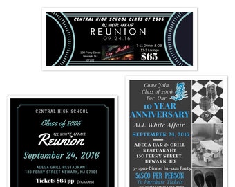 Class Reunion Invitation Set-Digital-Printable-Custom- Template