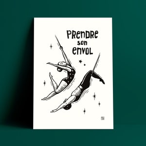 Carte A5 acrobates "Prendre son envol"