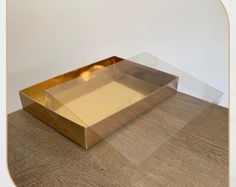 folding disassembled box cardboard box with transparent lid Wedding Gift Box, gift Box Ideas, Thank You Gift  7.1''X9.8"x1.6'' sizes