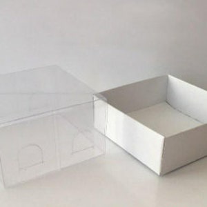Könnte beinhalten: Eine transparente Plastikbox mit einem weißen Kartonboden. Die Box hat zwei kleine Öffnungen oben.