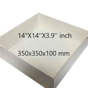 Boîte pliante démontée 14 x 14 x 3,9 pouces 10 pcs avec couvercle transparent